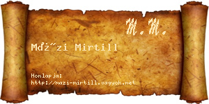 Mázi Mirtill névjegykártya